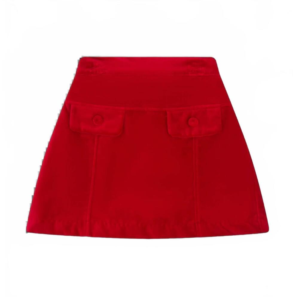 NEW SET PROPER tween claire skirt in ruby red velvet